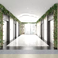 Chinese Style Hotel Lobby With Wooden Furniture Reception Desk And Ceiling Character Decorations