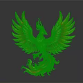 Vibrant Phoenix Mythical Bird With Spread Flaming Feathers And Colorful Plumage