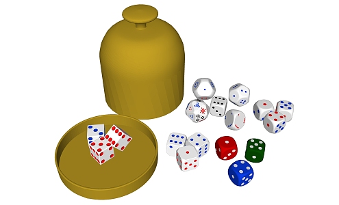 Modern Dice Gambling Set 3d model