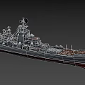 Detailed Warship 3D Model Featuring Deck Bridge And Weapon Systems Structure