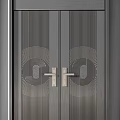 Modern Double Doors Design With Textured Panels And Sleek Metal Handles