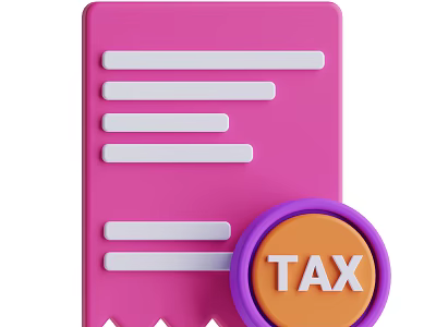 Pink Daily Use Document With White Lines And Purple Tax Stamp 3d model