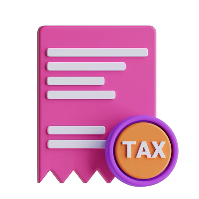 Pink Daily Use Document With White Lines And Purple Tax Stamp 3d model