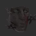 Mythical Weapon With Broken Facial Design And Spiked Dark Fantasy Edges