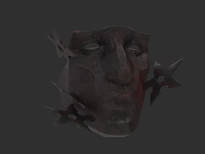 Ninja Darts with Wooden Masks Japanese Ancient Medieval Weapons 3d model