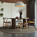 Quiet table and chair combination 3d model