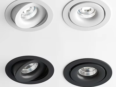 Modern Recessed Downlights And Spotlights White Black Ceiling Lighting Fixtures 3d model