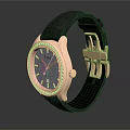 Luxury Rose Gold Watch With Black Leather Strap And Diamond Accents On Dial