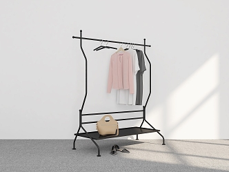 Hanger Ornaments Floor Hanger Coat Rack Storage Hanger Storage Rack 3d model