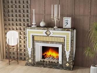 American Fireplace 3d model