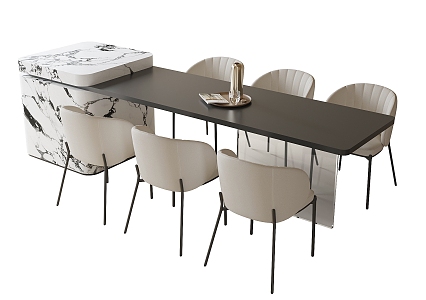 Modern Dining Table Chair Combination Dining Table Chair 3d model