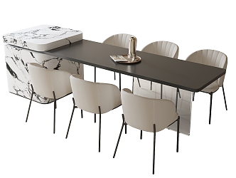 Modern Dining Table Chair Combination Dining Table Chair 3d model