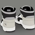 White Gray Black High Top Sports Sneakers with Modern Lace Up Design and Style