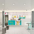 Modern Bubble Tea Shop Interior With Beverage Display Counter And Cozy Seating Area