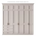 White Wardrobe With Multiple Doors Drawers And Side Storage Shelves For Books And Decorations