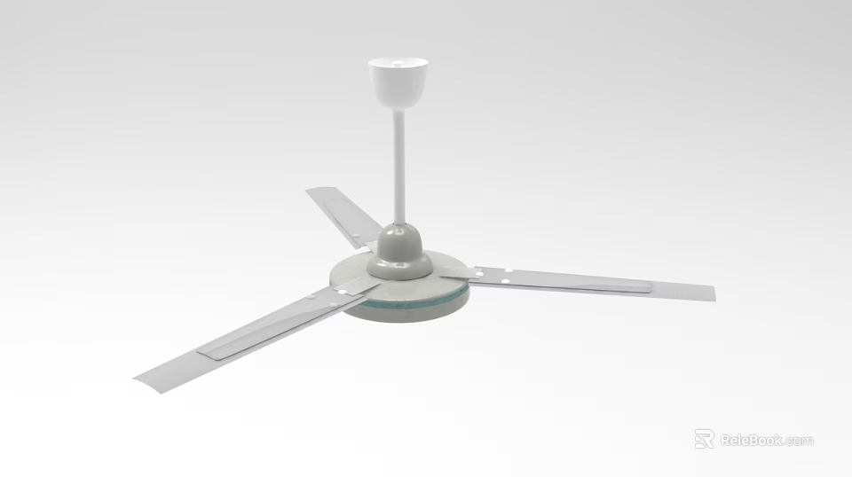 White Air Cooler Fan With Multiple Blades And Stable Base Design 3d model 