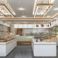 Modern Dessert Shop Interior With Glass Display Cases Bright Lighting And Menu Displays