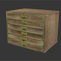 Vintage Wooden Chest of Drawers with Multiple Drawers and Metal Handles