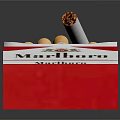 Marlboro Medium Cigarette Pack Open With Cigarettes Inside And Filter Tips