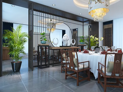 New Chinese Room Restaurant Room 3d model New Chinese Room Restaurant Room 3d model