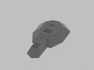 Gray Geometric 3D Mechanical Part Model With Holes And Ventilation Slots 3d model