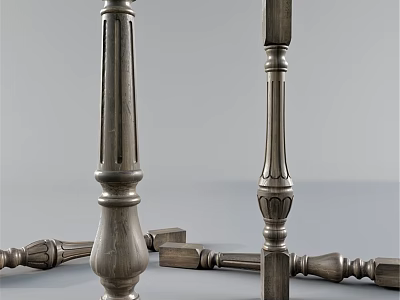 Wooden Decorative Components With Carved Details For Classical Furniture Legs And Structural Parts 3d model