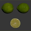 Fresh Green Limes With One Sliced Showing Juicy Inner Flesh
