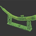 Ornately Carved Curved Sculpture With Intricate Patterns On Black Stone Stands