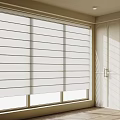 White Window Blinds In Bright Modern Room With Natural Sunlight And Panel Design