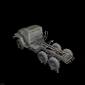 Vintage GAZ Old Truck With Rusty Body Large Tires And Exposed Chassis
