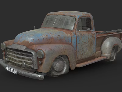 Vintage Rusty Classic Truck With Old Weathered Exterior And Retro Design Elements 3d model