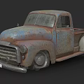 Vintage Rusty Classic Truck With Old Weathered Exterior And Retro Design Elements