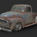 Abandoned car GMC 9300 pickup scrapped car pickup 3d model