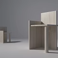 Modern Minimalist Natural Wood Single Chair With Geometric Structure And Clean Lines