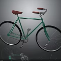 Green Bicycle With Red Seat Silver Handlebars And Black Wheels Classic Design
