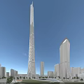 Modern Office Building Tall High Rise In City Skyline With Glass Facade And Architectural Design