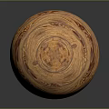Decorative Wooden Sphere With Natural Wood Grain Pattern And Glossy Finish