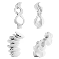 Unique White Ceramic Vessels With Modern Artistic Design For Home Decor