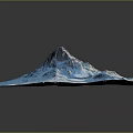 Modern Garden Landscape 3D Model Featuring Snowy Mountain Scenery Design Elements