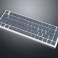Modern Slim Computer Keyboard With White Frame Gray Keys And Compact Design