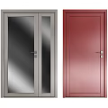Stylish Double Doors With Various Colors And Modern Frames For Interior Design 3d model