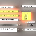 Custom Coffee Bar Signs With Different Names And Illuminated Designs 3d model