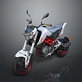 Stylish White Motorcycle With Red Frame Accents And Black Sporty Seat Design