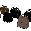Stylish Assorted Color Bags With Top Handles And Flap Closure Design