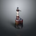 Decorative Lighthouse Figurine For Home Decoration With White And Brown Design