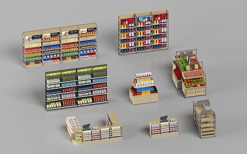 Modern Supermarket Snack House Shelf Supermarket Shelf 3d model