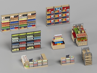 Modern Supermarket Snack House Shelf Supermarket Shelf 3d model