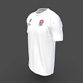 White Rugby T-shirt Featuring World Rugby 2023 World Cup Logo And Red Rose Design
