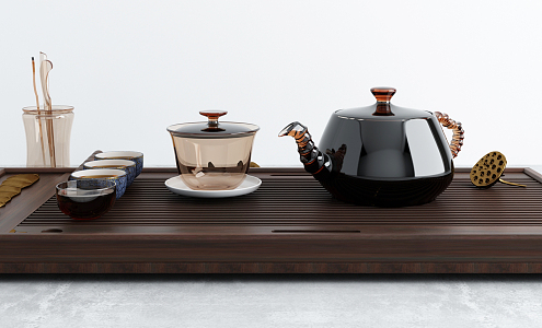 New Chinese Tea Set Tea Set 3d model