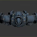 Sci Fi Mechanical Robot 3D Model With Blue Armor And Red Core